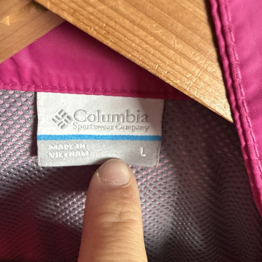 Columbia Switchback III Rain Jacket Womens L Pink Packable Hooded Windbreaker - Picture 5 of 8